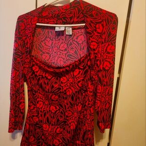 Blouse multi colored black pink pasley print